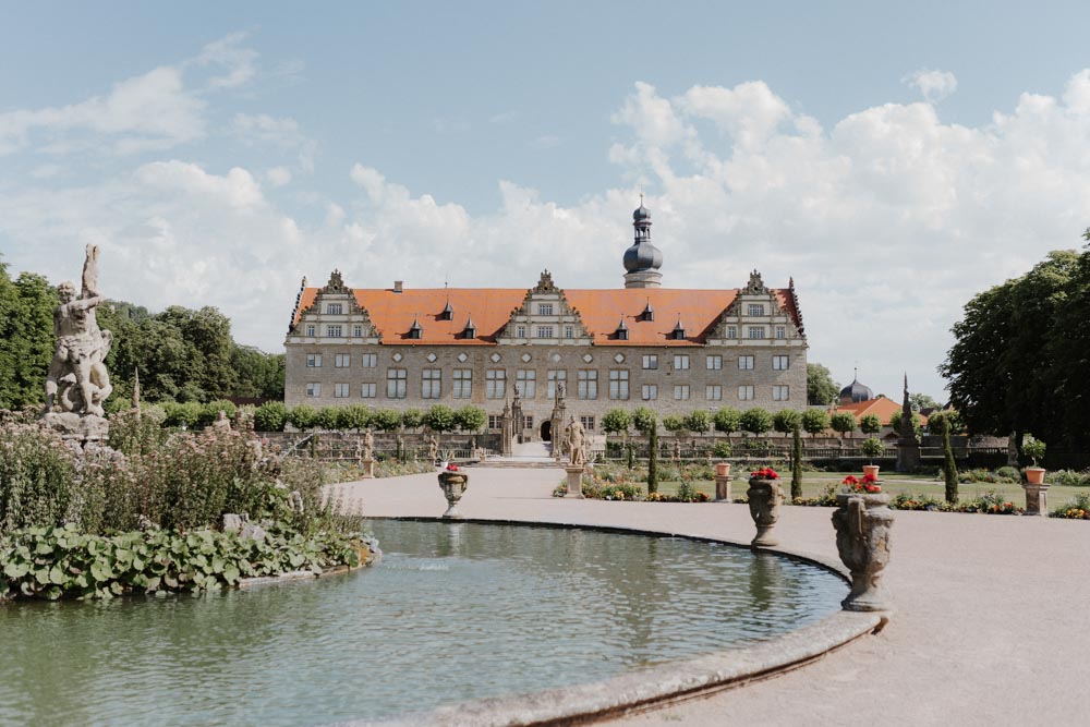 Schloss Weikersheim mit Blick vom Schlossgarten aus